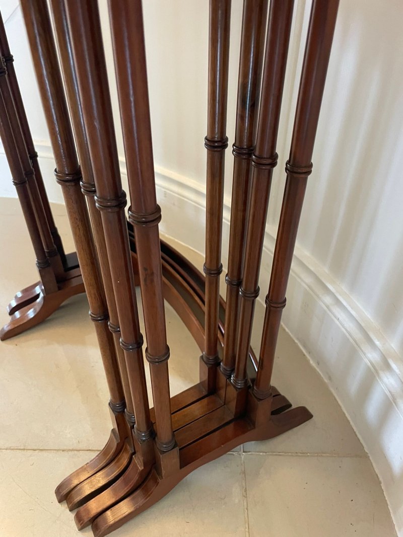 Superb Quality Antique Edwardian Mahogany Inlaid Quartetto Nest of Tables - Image 7